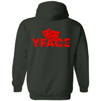 Pullover Hoodie Logo Red Front and Back 2