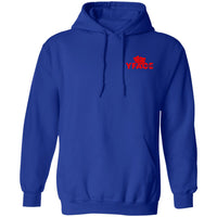 Pullover Hoodie Logo Red Front and Back 2