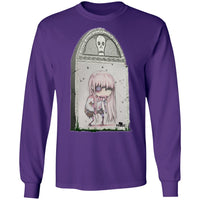 Zombie Girl Tombstone Art by Nick C. Long Sleeve Tee