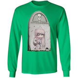 Zombie Girl Tombstone Art by Nick C. Long Sleeve Tee