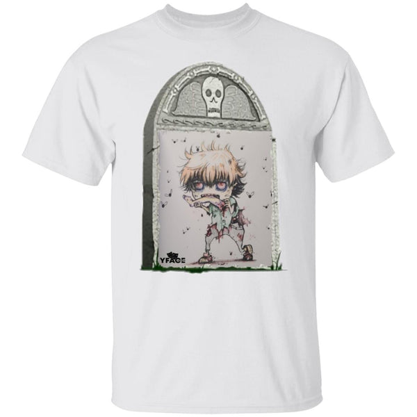 Zombie Boy Tombstone Art by Nick C. T-Shirt