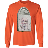 Zombie Girl Tombstone Art by Nick C. Long Sleeve Tee