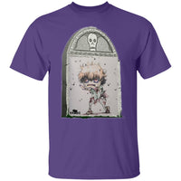 Zombie Boy Tombstone Art by Nick C. T-Shirt