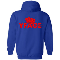 Pullover Hoodie Logo Red Front and Back 2