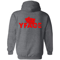 Pullover Hoodie Logo Red Front and Back 2