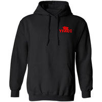 Pullover Hoodie Logo Red Front and Back 2