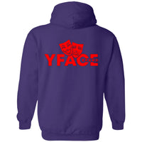 Pullover Hoodie Logo Red Front and Back 2