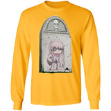 Zombie Girl Tombstone Art by Nick C. Long Sleeve Tee