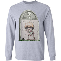 Zombie Boy Tombstone Art by Nick C. Long Sleeve Tee